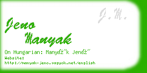 jeno manyak business card